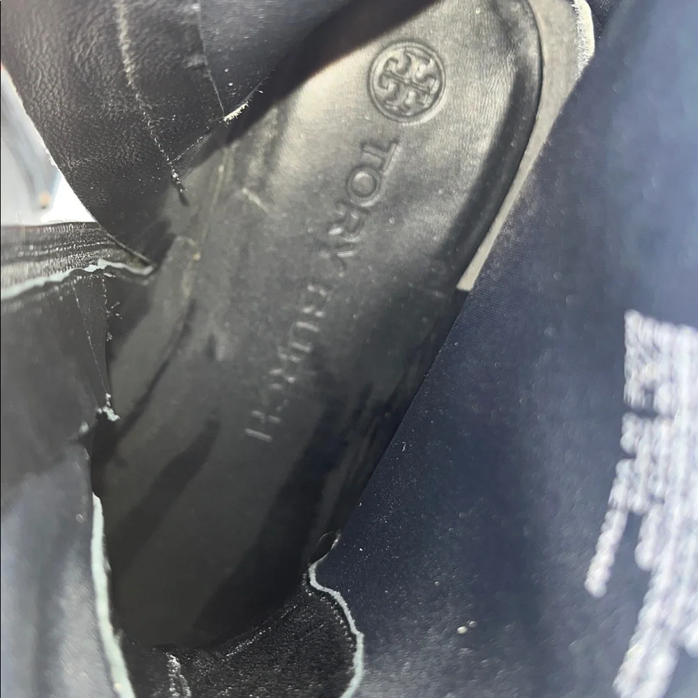 Tory Burch Black Patent Leather Ankle Boots Heels Size 9.5 $398
